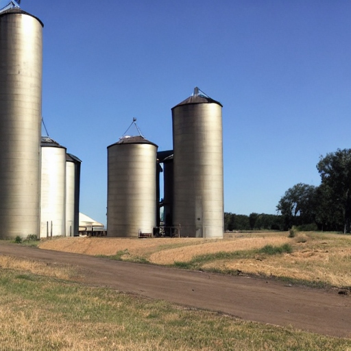 Broken silos in the countryside